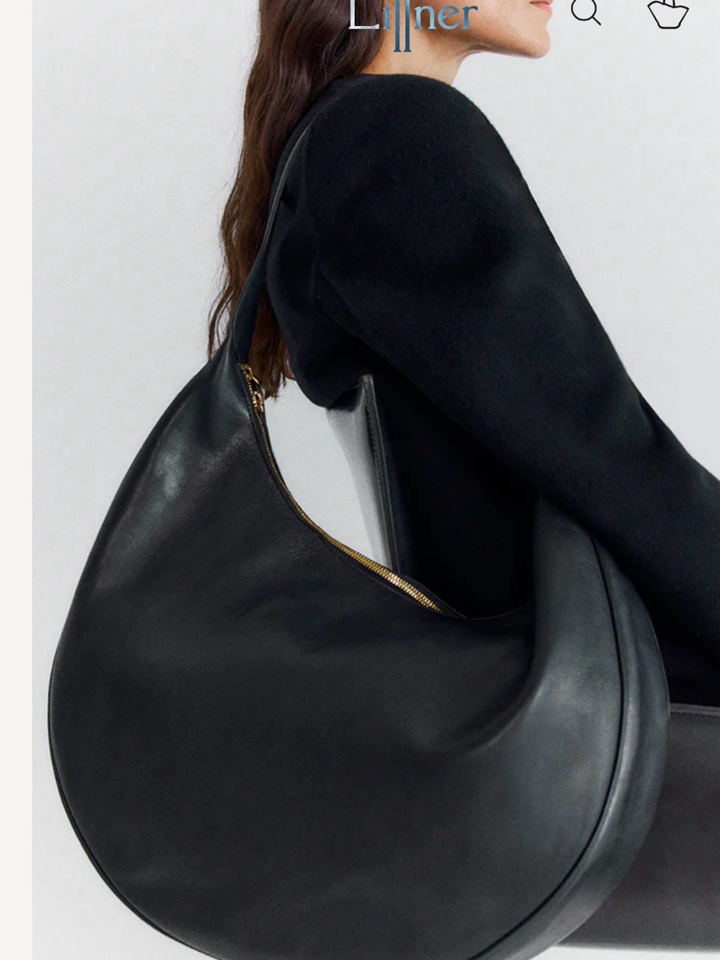Liffner Moon Hobo Black Leather Adjustable Shoulder Bag / Crossbody — image 2 of 8